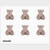 Sticker Rond Ours rose (Feuille)