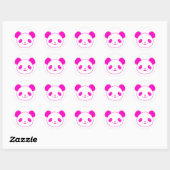 Sticker Rond Ours rose Kawaii Panda (Feuille)