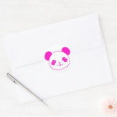 Sticker Rond Ours rose Kawaii Panda (Enveloppe)