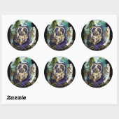 Sticker Rond Ours Spectaculaire (Feuille)