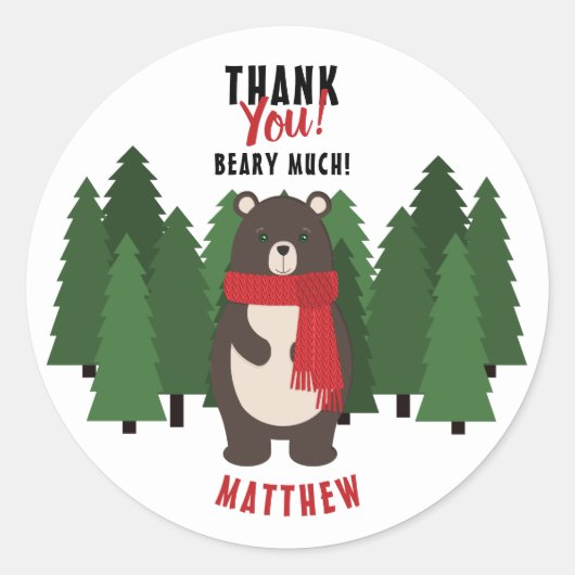 Sticker Rond Ours Woodsy (Devant)