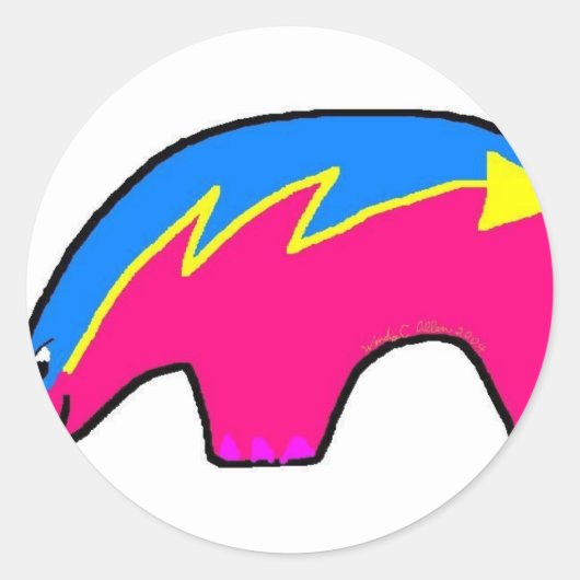 Sticker Rond Ours Zuni (Devant)