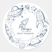 Sticker Rond Out to space theme (Devant)