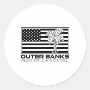 Sticker Rond Outer Banks Nc Beach Vacances North Carolina Obx U