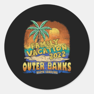 Sticker Rond Outer Banks North Carolina Famille Vacation 2022 S