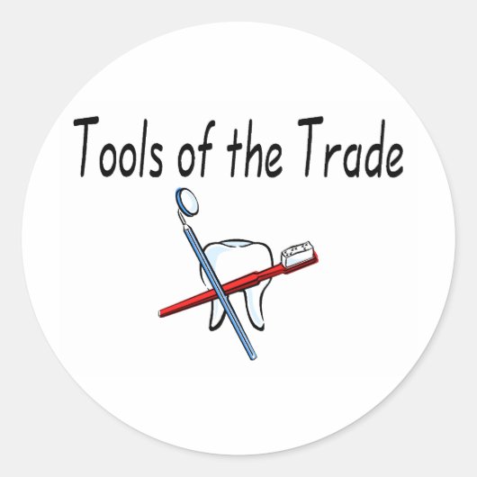Sticker Rond Outils de dentiste du commerce (Devant)