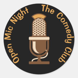 Sticker Rond Ouvrez la nuit de MIC customisée