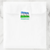 Sticker Rond Ouzbékistan Drapeau avec nom (Sac)