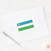 Sticker Rond Ouzbékistan FLAG International (Enveloppe)