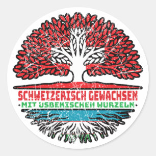 Sticker Rond Ouzbékistan Schweizer Schweiz Baum Wurzel