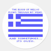 Sticker Rond Ouzo grec (Devant)