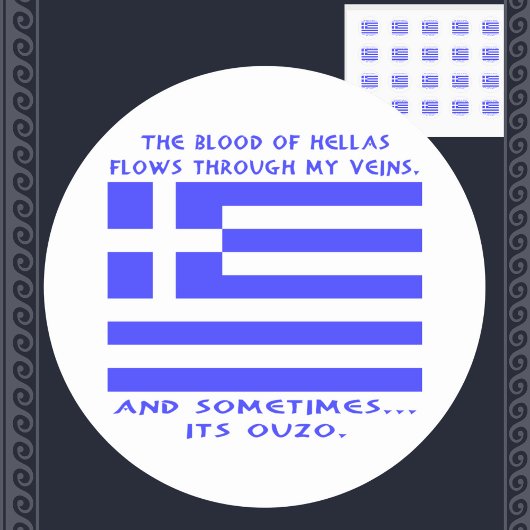 Sticker Rond Ouzo grec