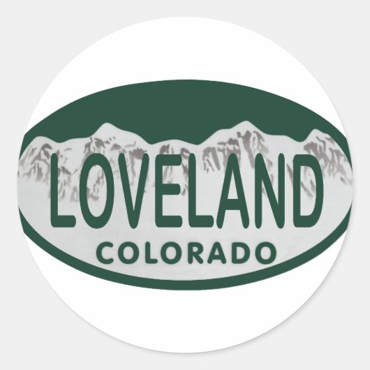 Sticker Rond Oval de licence Loveland (Devant)