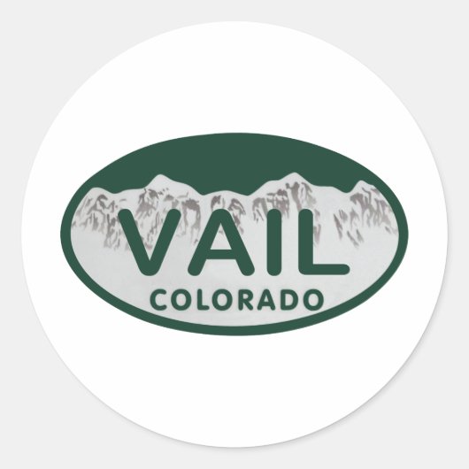 Sticker Rond Ovalle de licence Vail (Devant)
