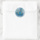 Sticker Rond Ovation debout, fractale de turquoise bleue abstra (Sac)