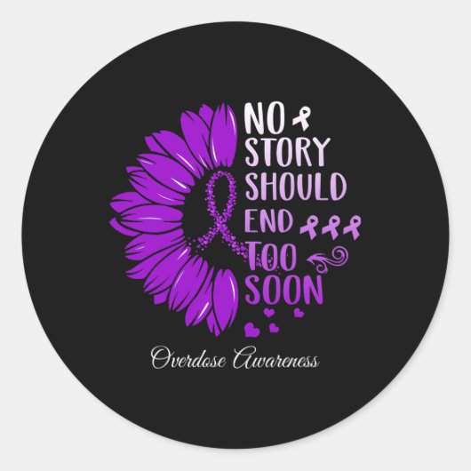 Sticker Rond Overdose Purple Ribbo (Devant)