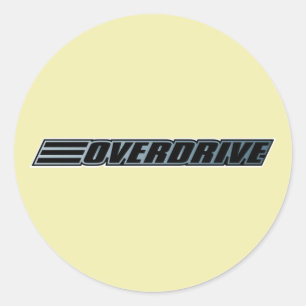 Sticker Rond Overdrive - Automobile de course Slogan