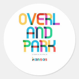 Sticker Rond Overland Park Kansas Mid Century, Pop Art,