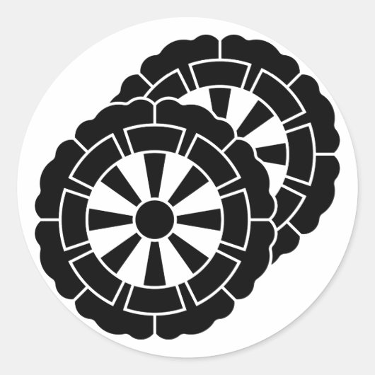 Sticker Rond Overlapping flower-shaped Genji carts (Devant)