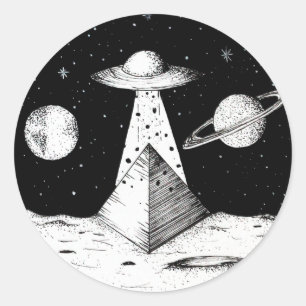 STICKER ROND OVNI