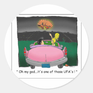 Sticker Rond OVNI du Texas ? T-shirts drôles, Cadeaux et Collec