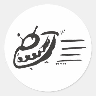 Sticker Rond OVNI - Soucoupe volante - Navire spatial