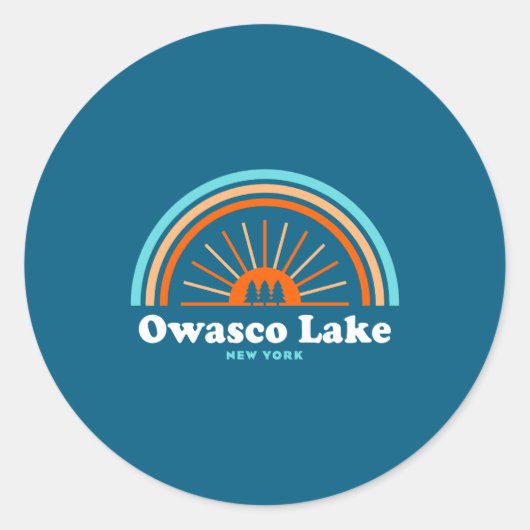 Sticker Rond Owasco Lake New York Rainbow _1 (Devant)