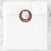 Sticker Rond Owl Bride | Femme de hibou nouvellement mariée | M (Sac)