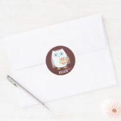 Sticker Rond Owl Bride | Femme de hibou nouvellement mariée | M (Enveloppe)