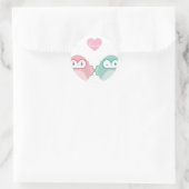 Sticker Rond OWL LOVE :: fille douce + garçon (Sac)