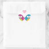 Sticker Rond OWL LOVE :: fille vive + garçon (Sac)