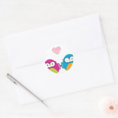 Sticker Rond OWL LOVE :: fille vive + garçon (Enveloppe)