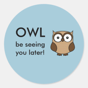 Sticker Rond Owl Vous Regarde