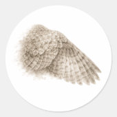 Sticker Rond Owl Wing in Bloom Soft Monochrome Natureon  (Devant)