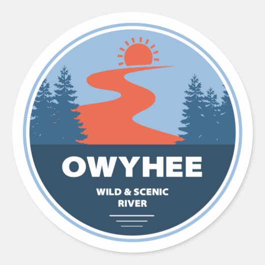 Sticker Rond Owyhee Wild Et Rivière Pittoresque (Devant)