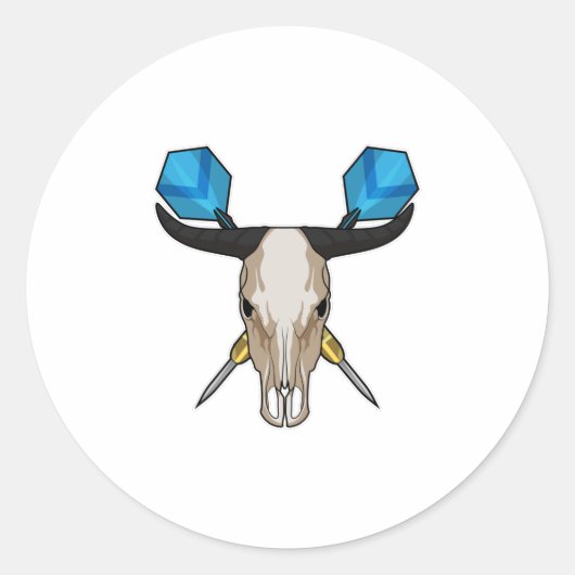 Sticker Rond Ox aux fléchettes avec fléchette (Devant)