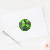 Sticker Rond Oxalis Feuille - Rouge et vert (Enveloppe)