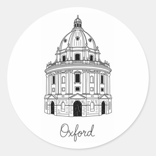 Sticker Rond Oxford University Radcliffe Caméra Angleterre Voya (Devant)