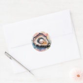 Sticker Rond Oyster Avec Pearl Sea Life Art (Enveloppe)