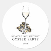 Sticker Rond Oyster Pearl Party (Devant)