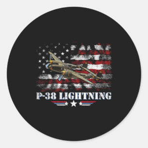 Sticker Rond P-38 Lightning P38 2ème guerre mondiale Avion de c