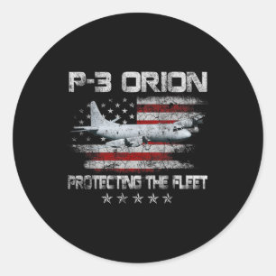 Sticker Rond P-3 Sous-chasseur Orion Asw Avion Vintage