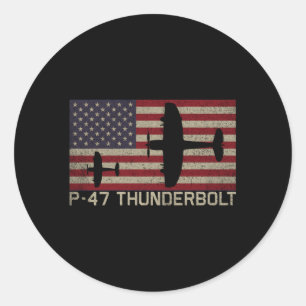 Sticker Rond P-47 Thunderbolt 2ème guerre mondiale Fighter Plan