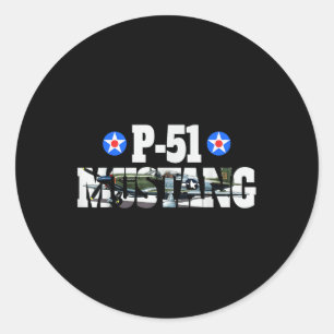 Sticker Rond P-51 Mustang American 2ème guerre mondiale Fighter