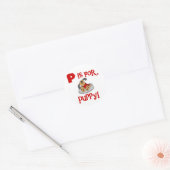 Sticker Rond P est pour Puppy Tshirts and Gifts (Enveloppe)