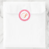 Sticker Rond P Monogramme (rose/orange) (Sac)