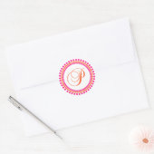 Sticker Rond P Monogramme (rose/orange) (Enveloppe)