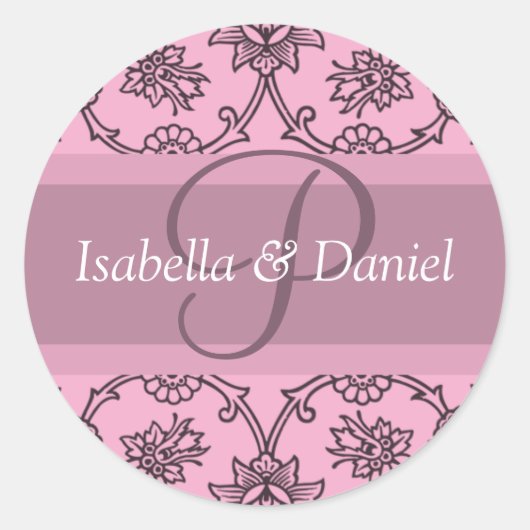 Sticker Rond P Monogrammes Pour Les Phoques Faire-part de maria (Devant)