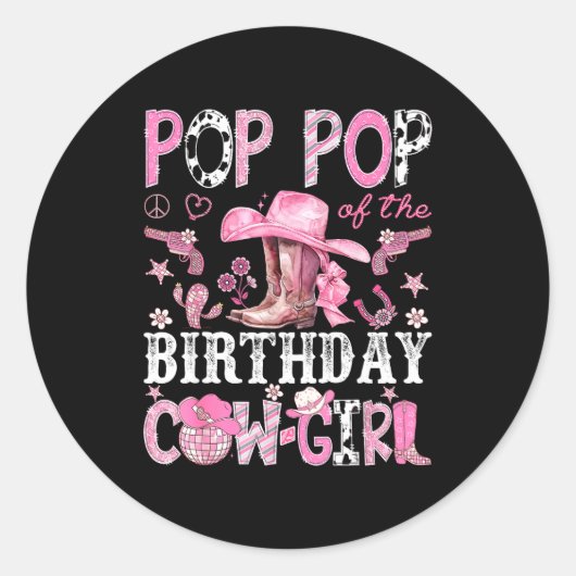 Sticker Rond P P Of The Birthday Cow-girl Nk Disco Rodeo P P  (Devant)