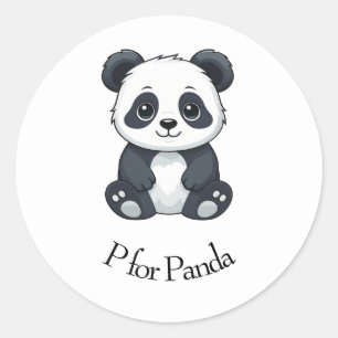 Sticker Rond P pour Panda
